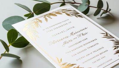 Elegant hot foil printed stationery from The Gilded Press